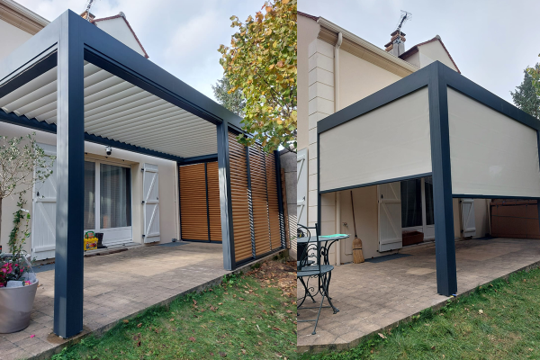  - <p>Pergola Coublanc avec stores Zip et Claustras - 91480 Quincy sous Senart</p>